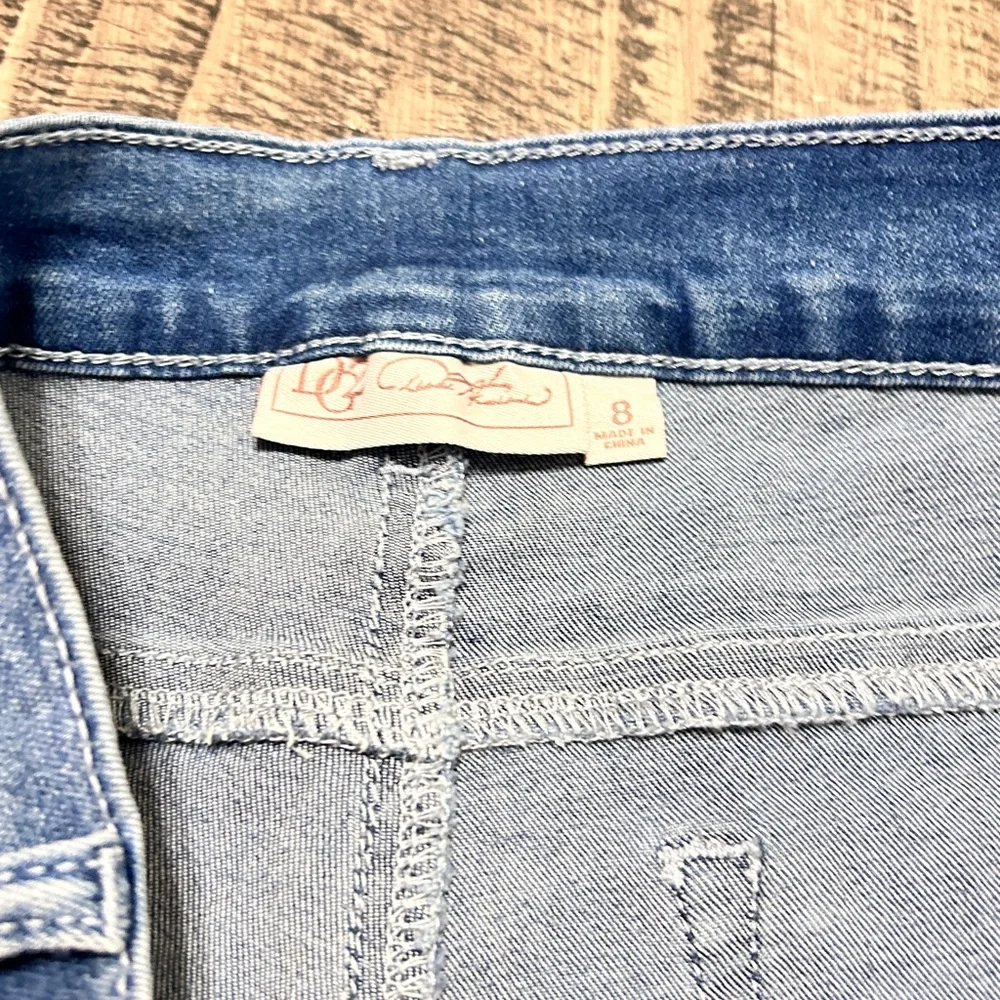 DG2 by Diane Gilman Light Blue Floral Embroidered Jeans - Picture 5 of 13